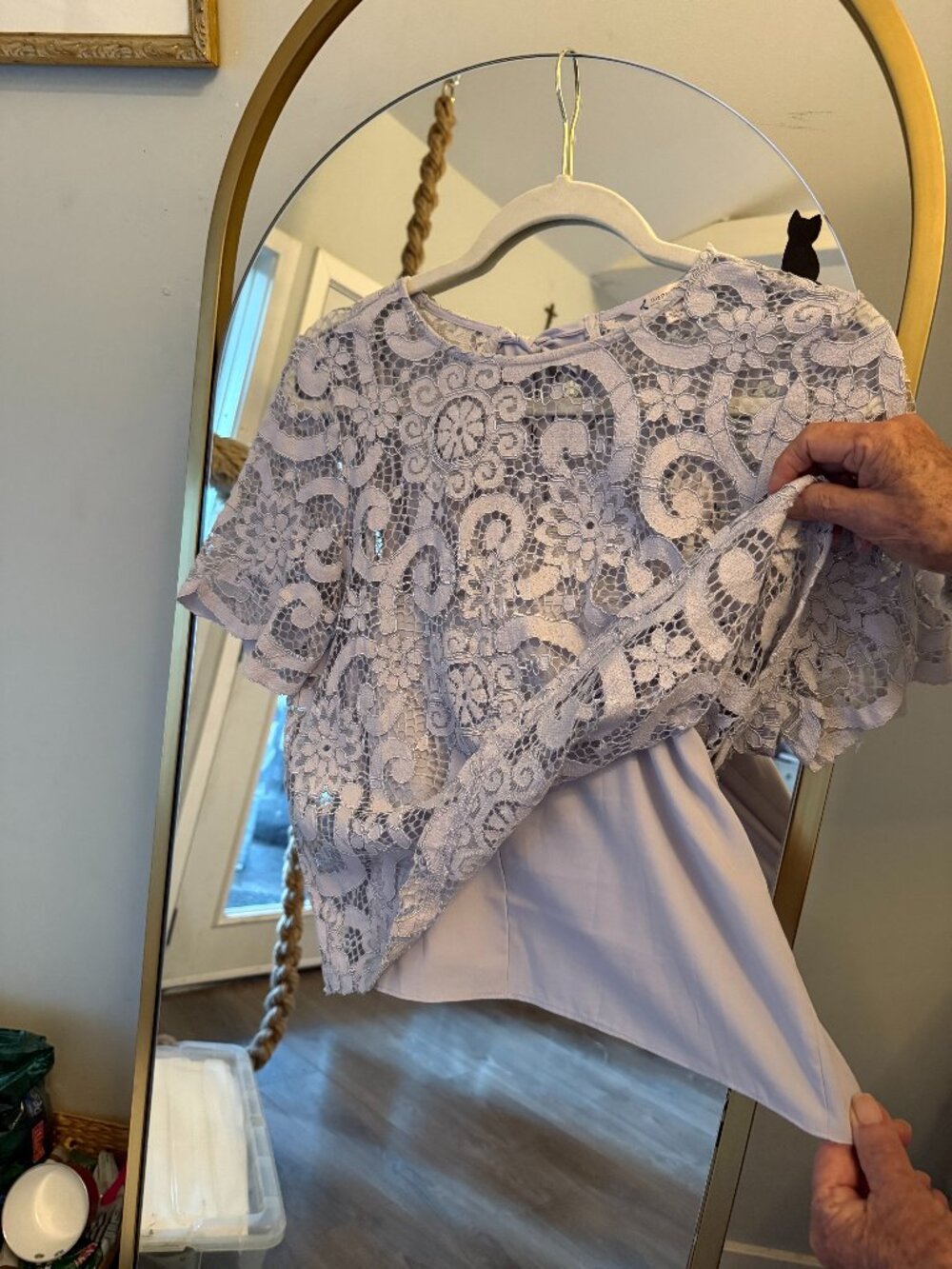 Nanette Lepore Lavender Lace Bow Back Blouse Size S